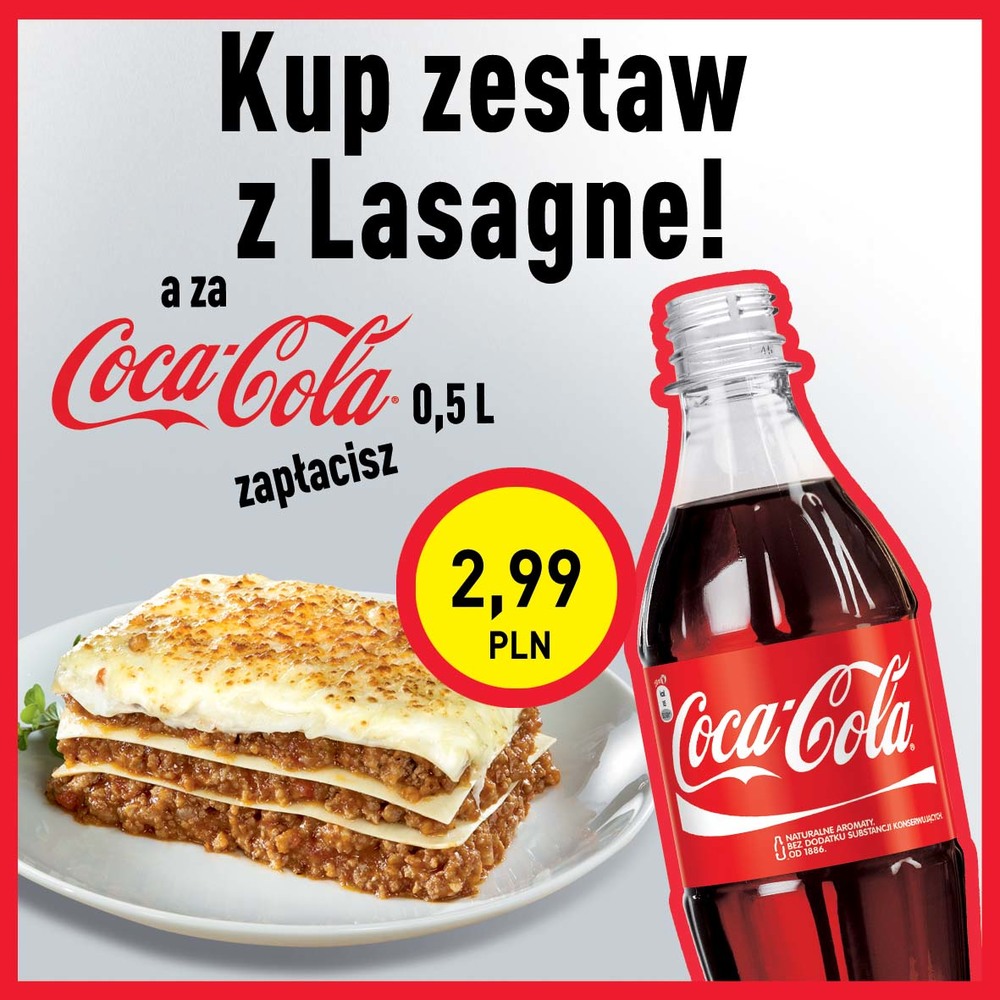 Lasagne i Coca Cola!